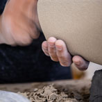 Ashraf Hanna at work in his studio 2019